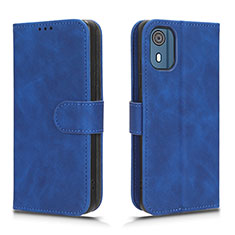 Handytasche Stand Schutzhülle Flip Leder Hülle L01Z für Nokia C02 Blau