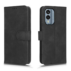 Handytasche Stand Schutzhülle Flip Leder Hülle L01Z für Nokia X30 5G Schwarz