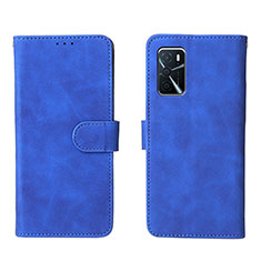 Handytasche Stand Schutzhülle Flip Leder Hülle L01Z für Oppo A16 Blau