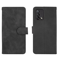 Handytasche Stand Schutzhülle Flip Leder Hülle L01Z für Oppo A74 4G Schwarz