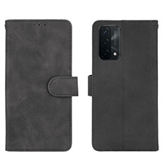 Handytasche Stand Schutzhülle Flip Leder Hülle L01Z für Oppo A74 5G Schwarz