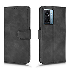 Handytasche Stand Schutzhülle Flip Leder Hülle L01Z für Oppo A77 5G Schwarz