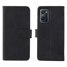 Handytasche Stand Schutzhülle Flip Leder Hülle L01Z für Oppo A96 4G Schwarz