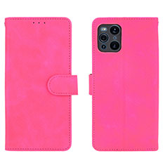 Handytasche Stand Schutzhülle Flip Leder Hülle L01Z für Oppo Find X3 5G Pink