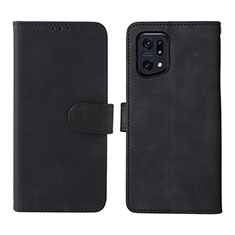 Handytasche Stand Schutzhülle Flip Leder Hülle L01Z für Oppo Find X5 Pro 5G Schwarz