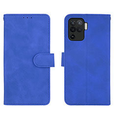 Handytasche Stand Schutzhülle Flip Leder Hülle L01Z für Oppo Reno5 F Blau