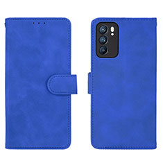 Handytasche Stand Schutzhülle Flip Leder Hülle L01Z für Oppo Reno6 5G Blau