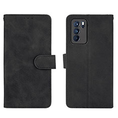 Handytasche Stand Schutzhülle Flip Leder Hülle L01Z für Oppo Reno6 Pro 5G India Schwarz