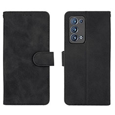 Handytasche Stand Schutzhülle Flip Leder Hülle L01Z für Oppo Reno6 Pro+ Plus 5G Schwarz