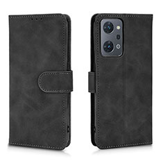 Handytasche Stand Schutzhülle Flip Leder Hülle L01Z für Oppo Reno7 A Schwarz