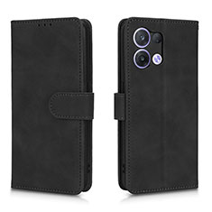 Handytasche Stand Schutzhülle Flip Leder Hülle L01Z für Oppo Reno9 Pro 5G Schwarz