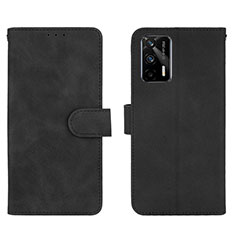 Handytasche Stand Schutzhülle Flip Leder Hülle L01Z für Realme Q3 Pro 5G Schwarz