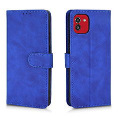 Handytasche Stand Schutzhülle Flip Leder Hülle L01Z für Samsung Galaxy A03 Blau