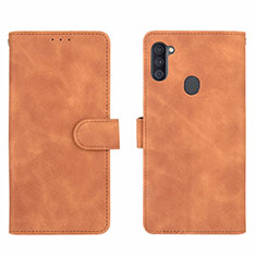 Handytasche Stand Schutzhülle Flip Leder Hülle L01Z für Samsung Galaxy A11 Braun