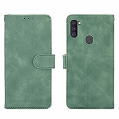 Handytasche Stand Schutzhülle Flip Leder Hülle L01Z für Samsung Galaxy A11 Grün