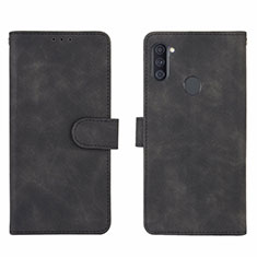 Handytasche Stand Schutzhülle Flip Leder Hülle L01Z für Samsung Galaxy A11 Schwarz