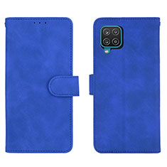 Handytasche Stand Schutzhülle Flip Leder Hülle L01Z für Samsung Galaxy A12 Nacho Blau