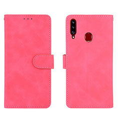 Handytasche Stand Schutzhülle Flip Leder Hülle L01Z für Samsung Galaxy A20s Pink
