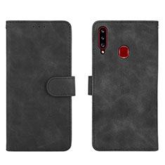 Handytasche Stand Schutzhülle Flip Leder Hülle L01Z für Samsung Galaxy A20s Schwarz