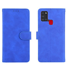 Handytasche Stand Schutzhülle Flip Leder Hülle L01Z für Samsung Galaxy A21s Blau