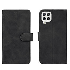 Handytasche Stand Schutzhülle Flip Leder Hülle L01Z für Samsung Galaxy A22 4G Schwarz