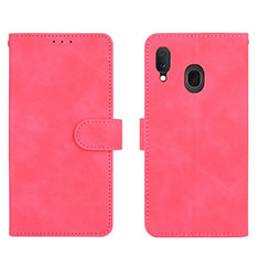 Handytasche Stand Schutzhülle Flip Leder Hülle L01Z für Samsung Galaxy A30 Pink