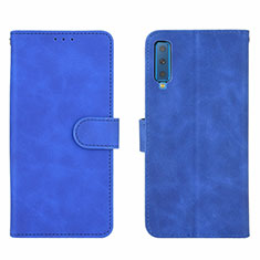 Handytasche Stand Schutzhülle Flip Leder Hülle L01Z für Samsung Galaxy A7 (2018) A750 Blau