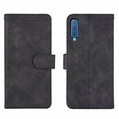 Handytasche Stand Schutzhülle Flip Leder Hülle L01Z für Samsung Galaxy A7 (2018) A750 Schwarz