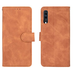 Handytasche Stand Schutzhülle Flip Leder Hülle L01Z für Samsung Galaxy A70 Braun