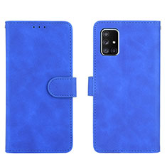 Handytasche Stand Schutzhülle Flip Leder Hülle L01Z für Samsung Galaxy A71 4G A715 Blau