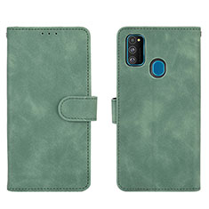 Handytasche Stand Schutzhülle Flip Leder Hülle L01Z für Samsung Galaxy M30s Grün