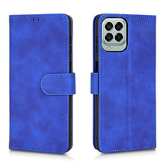 Handytasche Stand Schutzhülle Flip Leder Hülle L01Z für Samsung Galaxy M33 5G Blau