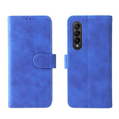 Handytasche Stand Schutzhülle Flip Leder Hülle L01Z für Samsung Galaxy Z Fold3 5G Blau