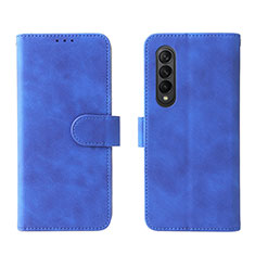 Handytasche Stand Schutzhülle Flip Leder Hülle L01Z für Samsung Galaxy Z Fold4 5G Blau