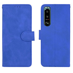 Handytasche Stand Schutzhülle Flip Leder Hülle L01Z für Sony Xperia 5 III Blau