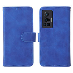 Handytasche Stand Schutzhülle Flip Leder Hülle L01Z für Vivo X70 Pro 5G Blau