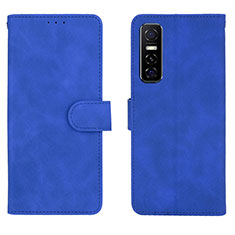 Handytasche Stand Schutzhülle Flip Leder Hülle L01Z für Vivo Y73s 5G Blau