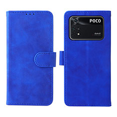 Handytasche Stand Schutzhülle Flip Leder Hülle L01Z für Xiaomi Poco M4 Pro 4G Blau