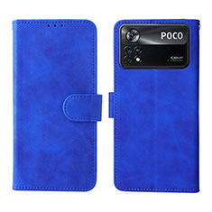 Handytasche Stand Schutzhülle Flip Leder Hülle L01Z für Xiaomi Poco X4 Pro 5G Blau