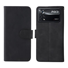 Handytasche Stand Schutzhülle Flip Leder Hülle L01Z für Xiaomi Poco X4 Pro 5G Schwarz