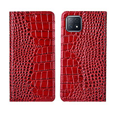 Handytasche Stand Schutzhülle Flip Leder Hülle L02 für Oppo A72 5G Rot