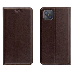 Handytasche Stand Schutzhülle Flip Leder Hülle L02 für Oppo A92s 5G Braun