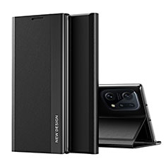 Handytasche Stand Schutzhülle Flip Leder Hülle L02 für Oppo Find X5 5G Schwarz