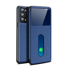 Handytasche Stand Schutzhülle Flip Leder Hülle L02 für Oppo Reno5 Pro 5G Blau