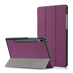 Handytasche Stand Schutzhülle Flip Leder Hülle L02 für Samsung Galaxy Tab S6 10.5 SM-T860 Violett