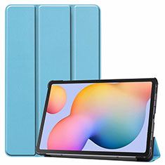 Handytasche Stand Schutzhülle Flip Leder Hülle L02 für Samsung Galaxy Tab S6 Lite 10.4 SM-P610 Hellblau