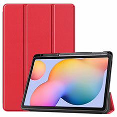 Handytasche Stand Schutzhülle Flip Leder Hülle L02 für Samsung Galaxy Tab S6 Lite 10.4 SM-P610 Rot