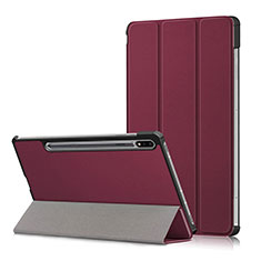 Handytasche Stand Schutzhülle Flip Leder Hülle L02 für Samsung Galaxy Tab S7 11 Wi-Fi SM-T870 Fuchsie