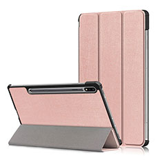 Handytasche Stand Schutzhülle Flip Leder Hülle L02 für Samsung Galaxy Tab S7 Plus 5G 12.4 SM-T976 Rosegold