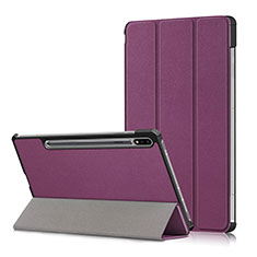 Handytasche Stand Schutzhülle Flip Leder Hülle L02 für Samsung Galaxy Tab S7 Plus 5G 12.4 SM-T976 Violett